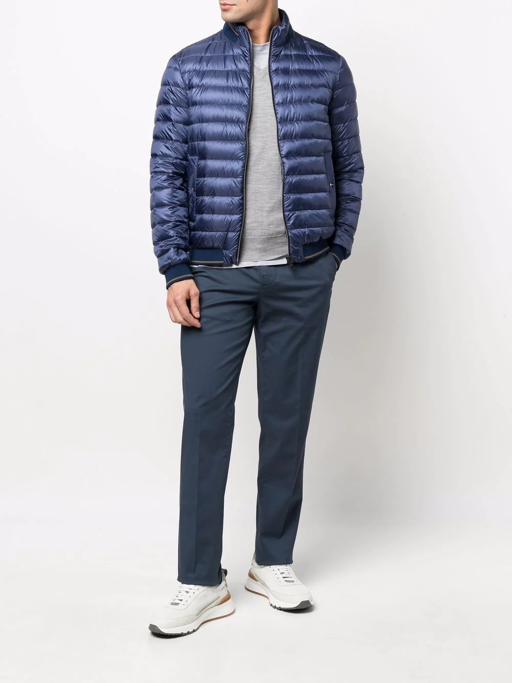 high-neck zip-up quilted jacket - 2