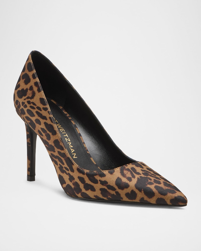 Stuart Weitzman Stuart Power 85 Leopard-Print Pumps outlook