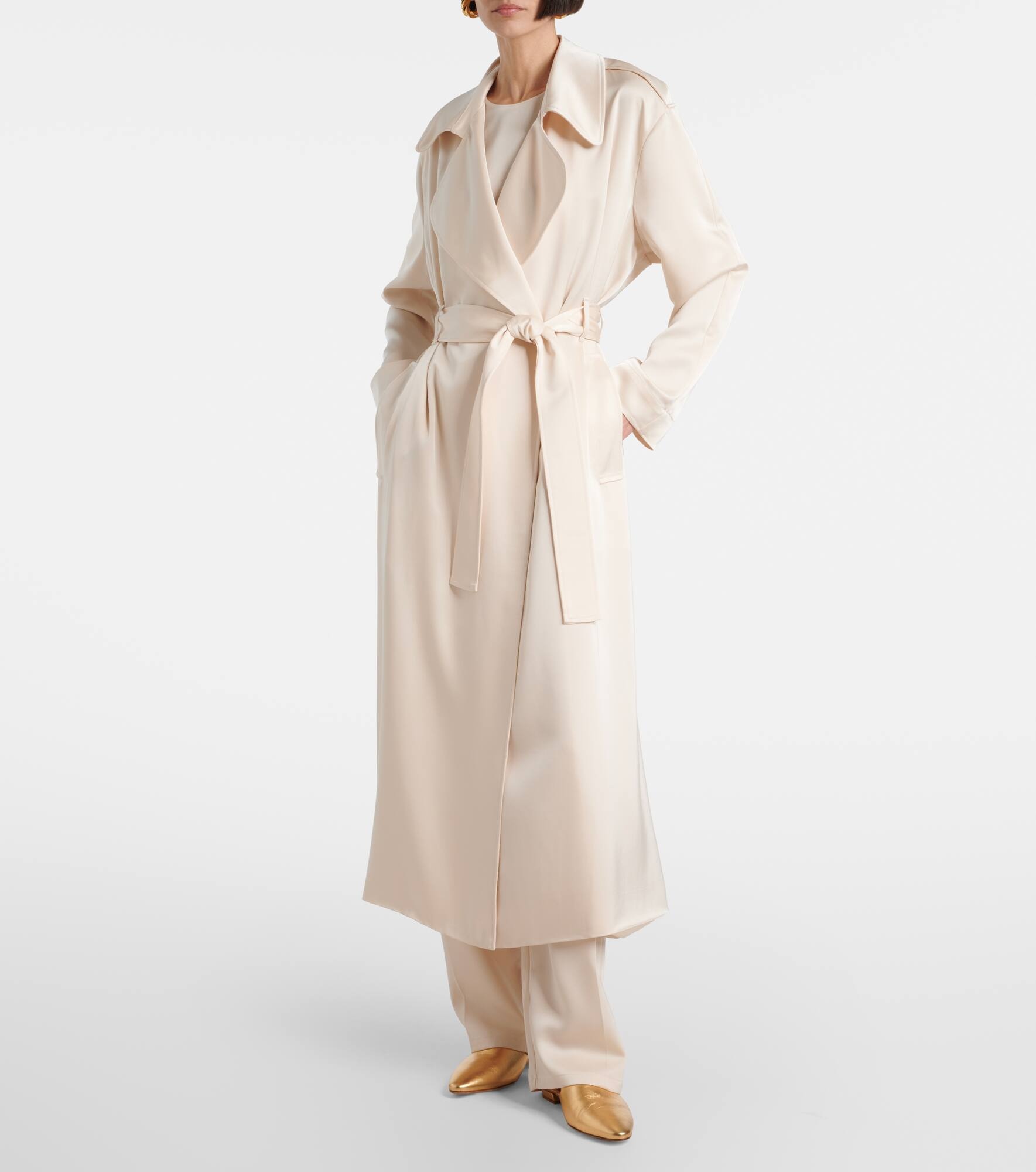 Barb satin trench coat - 6