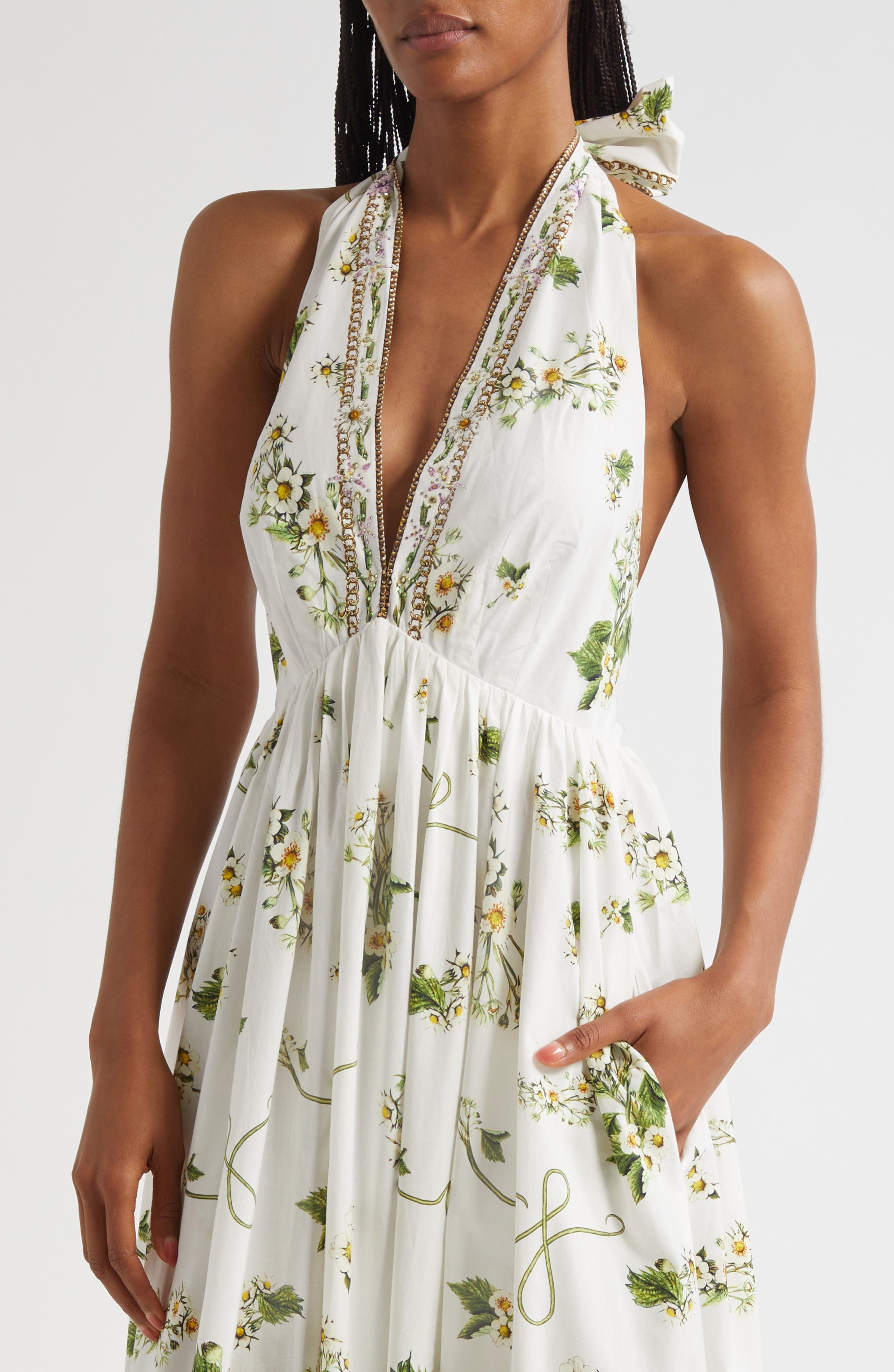 Camilla Botanical Utopia Tiered Organic Cotton Halter Maxi Dress at Nordstrom - 4