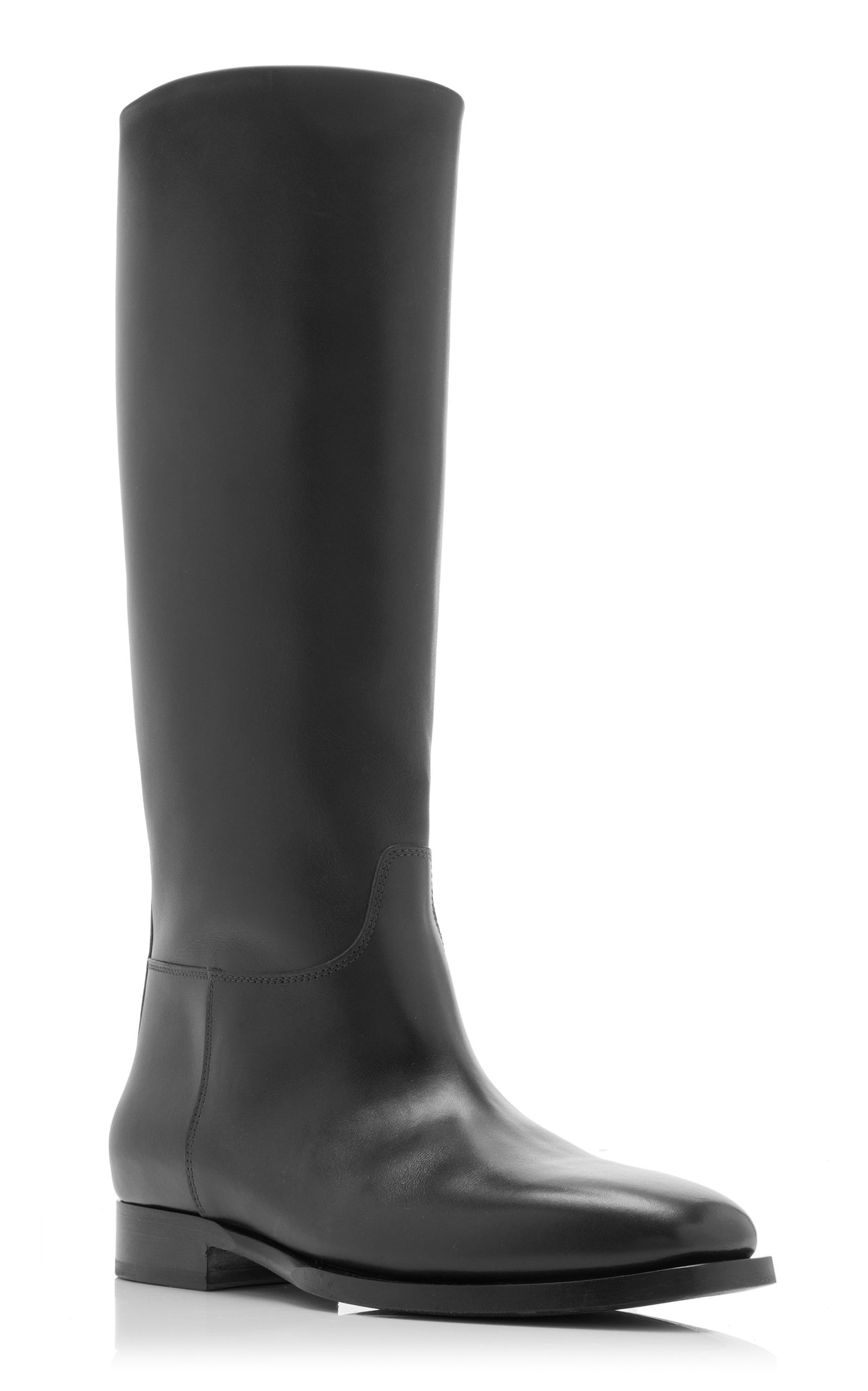 Grunge Leather Riding Boots black - 6