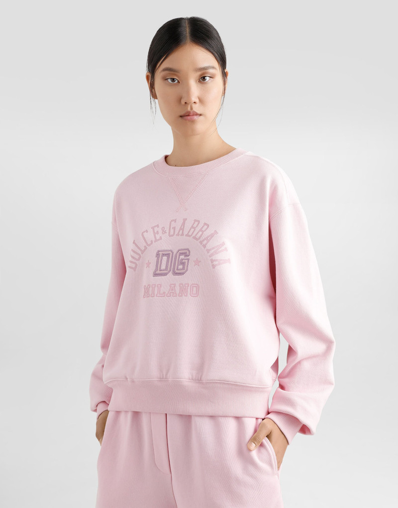 Jersey sweatshirt with raised DG embroidery 4