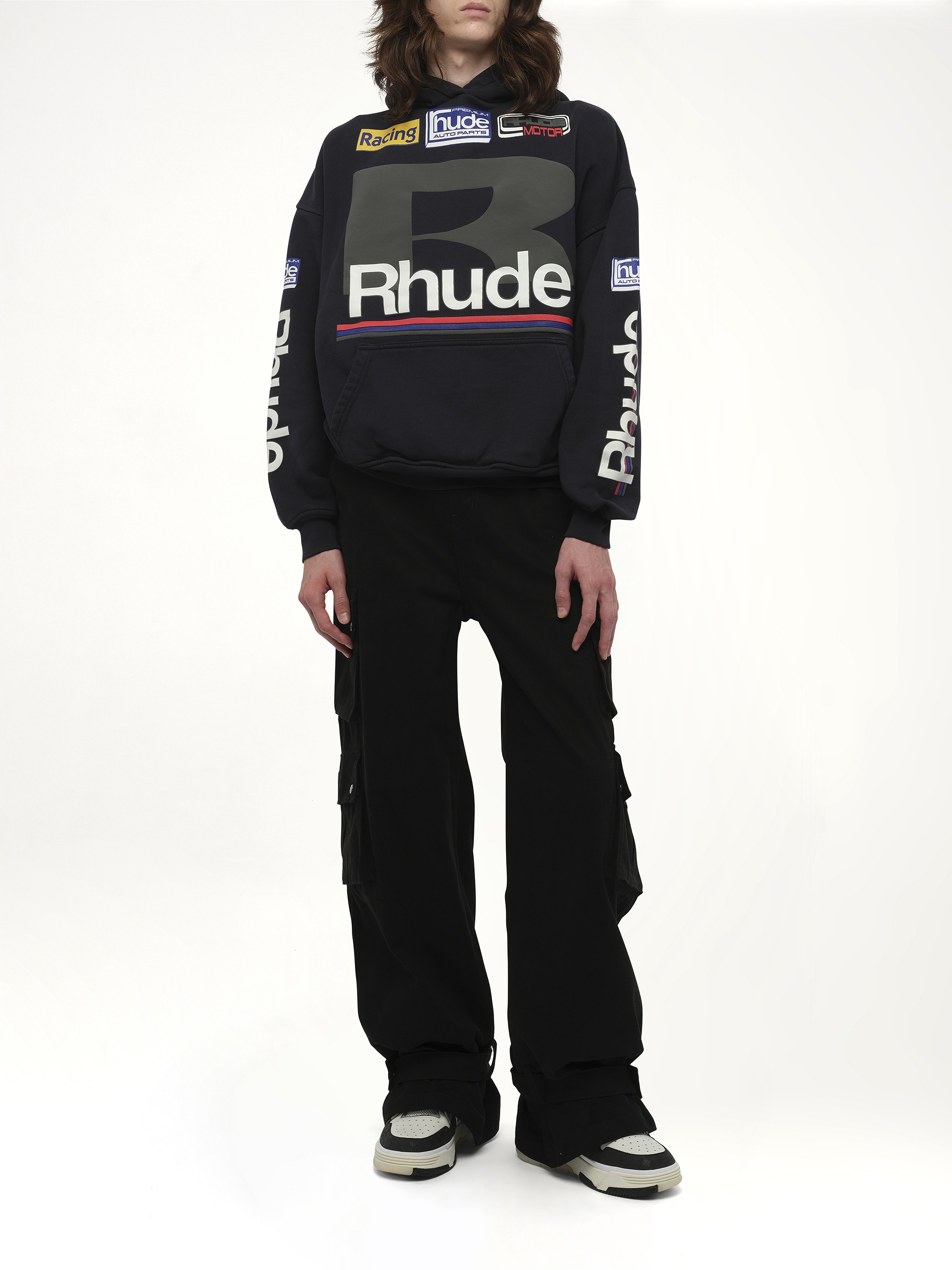 Petrol Patch Hoodie in Vintage Black - 4