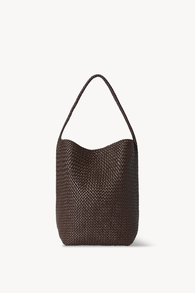 Medium Woven N/S Tote Bag in Leather - 1