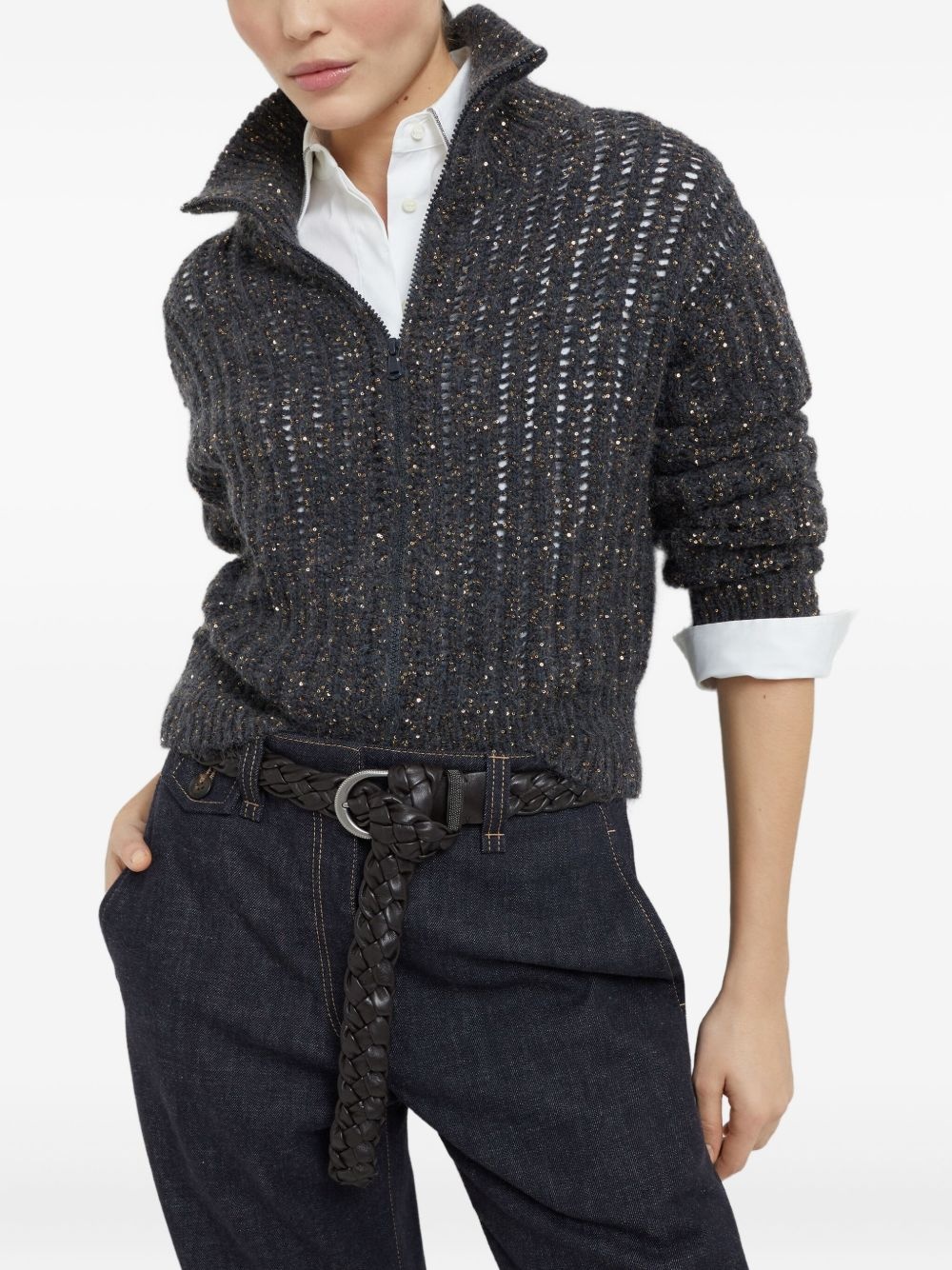 Dazzling ribbed cardigan - 5