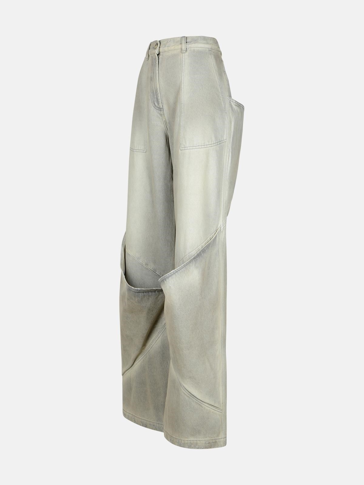 GRAY COTTON JEANS - 2