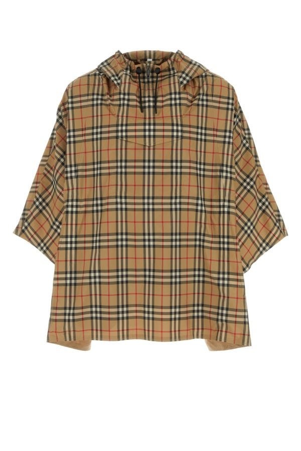 BURBERRY Embroidered Polyester Check Poncho - 1