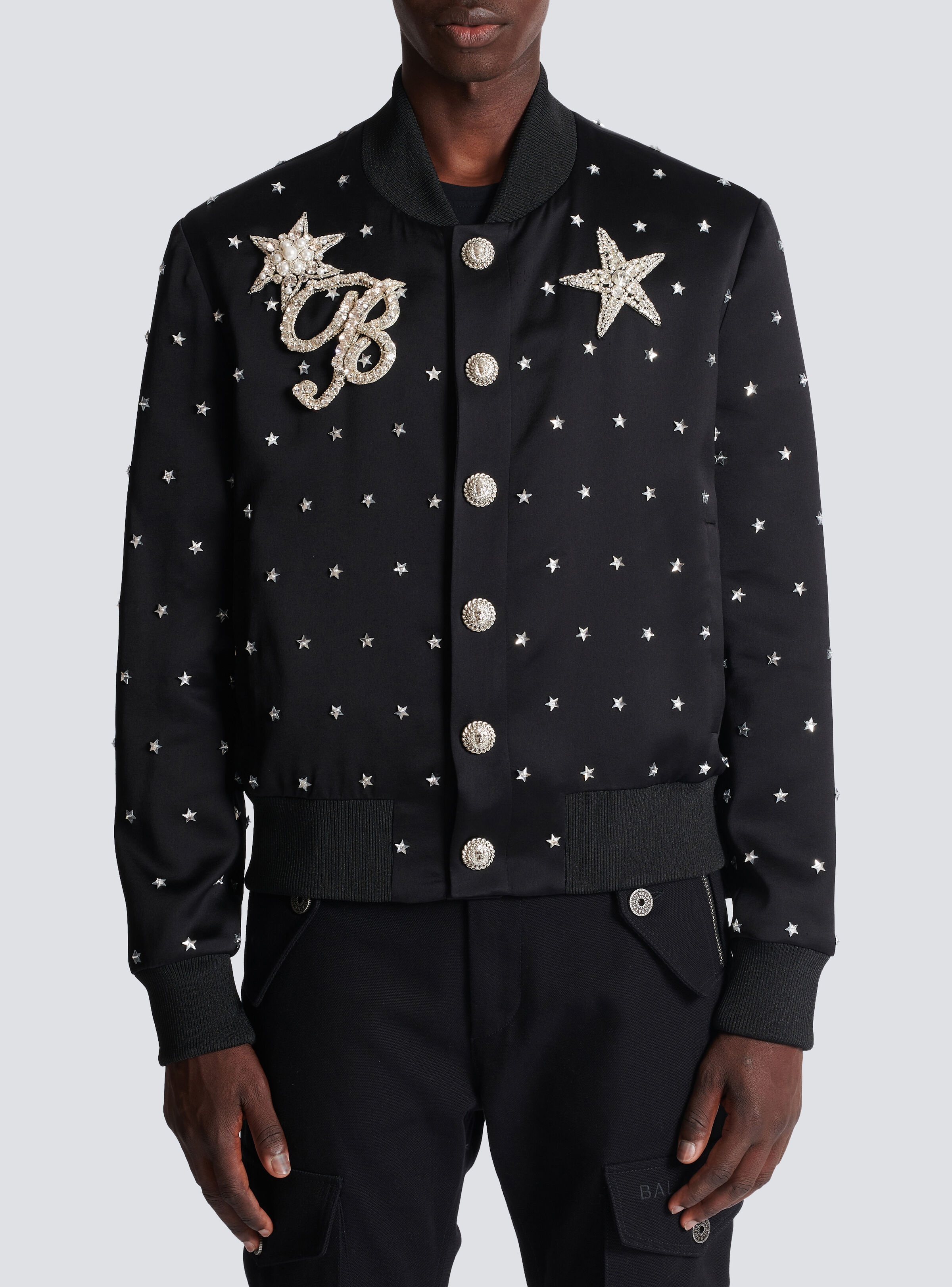 Stars embroidered bomber jacket - 5