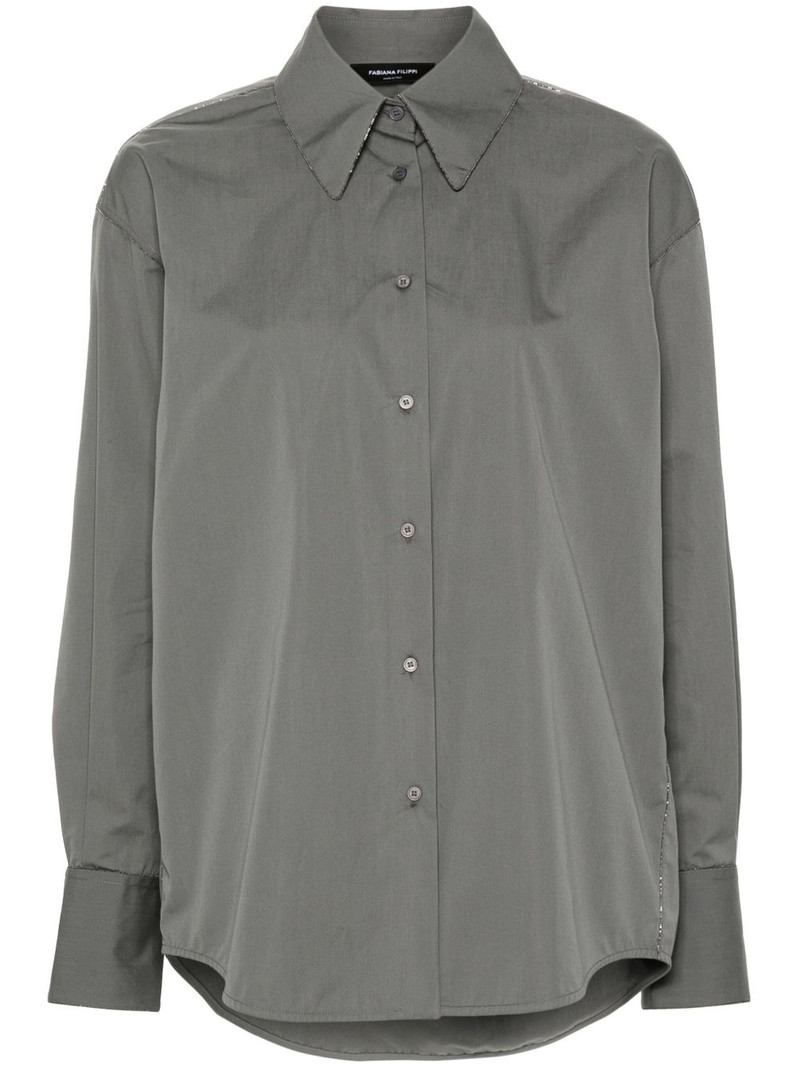 beaded-trim poplin shirt 1