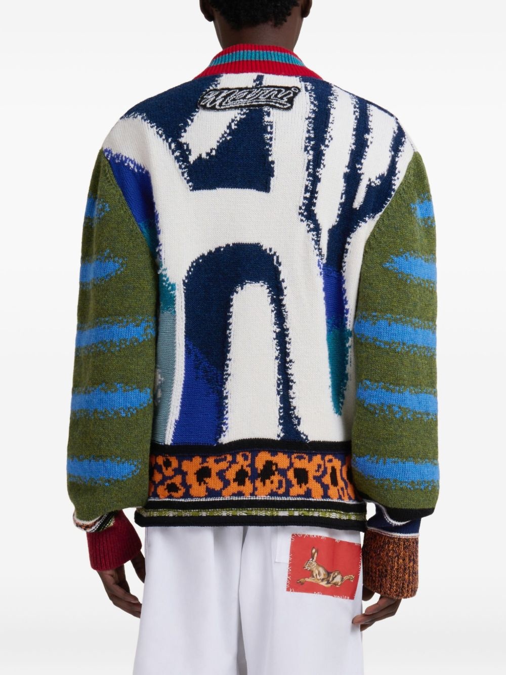 graphic-knitted cardigan - 3