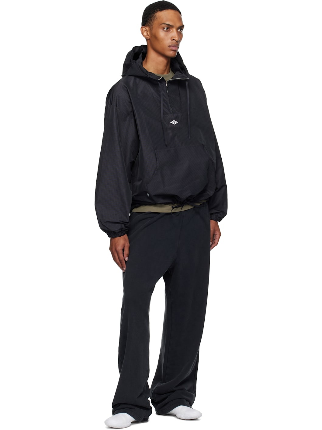 Brown & Navy Check Mask Anorak - 5