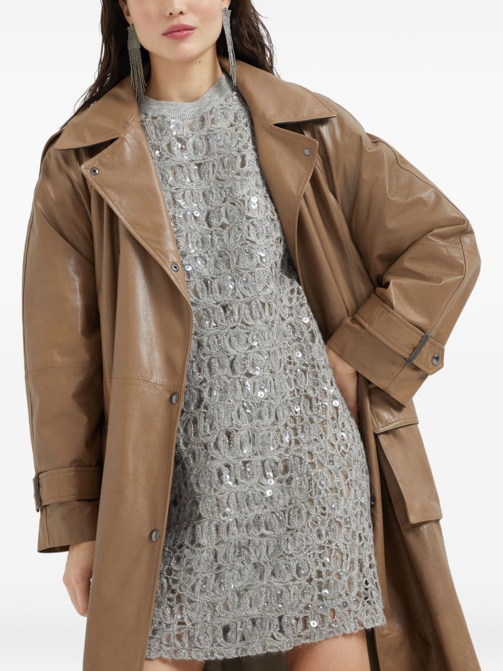leather trench coat - 5