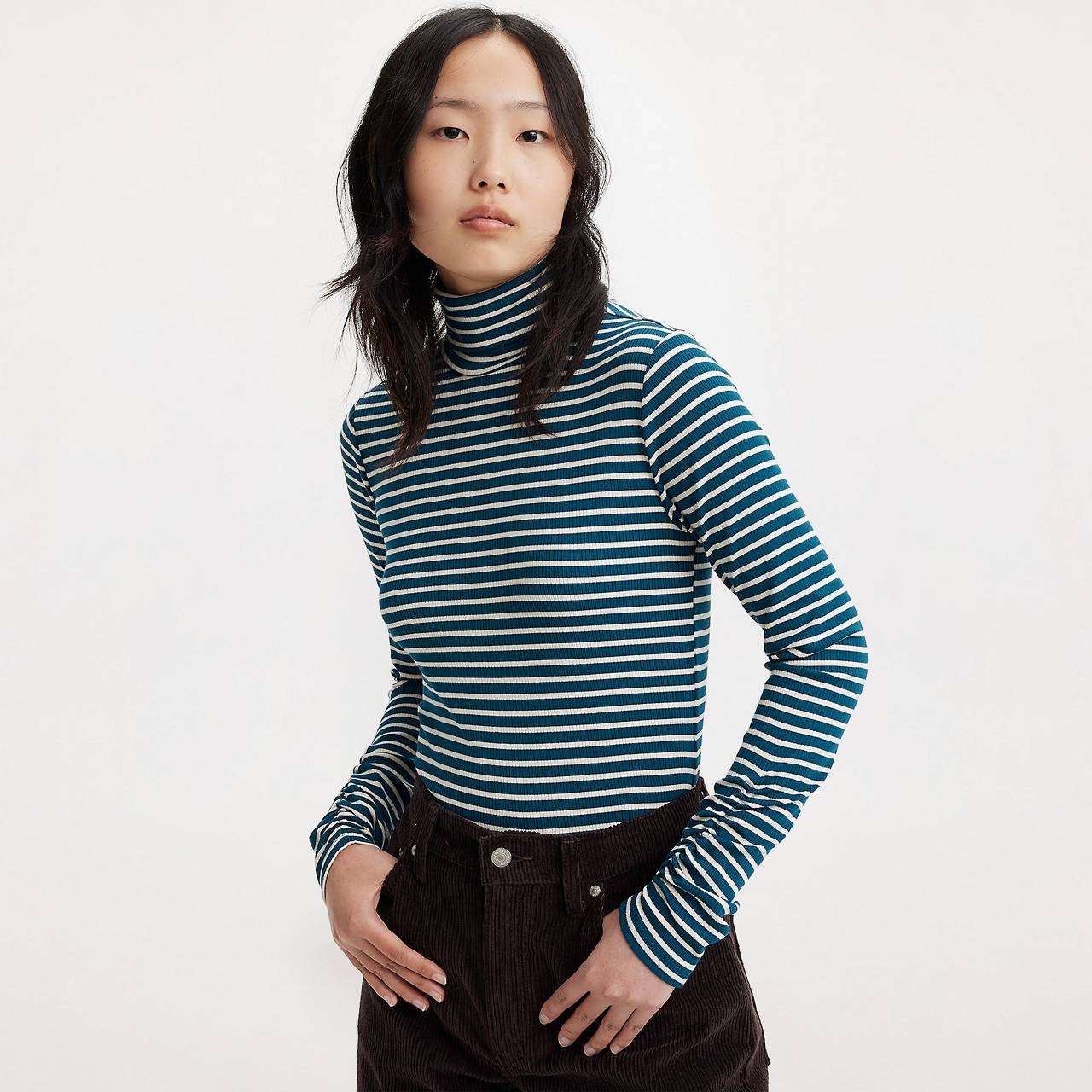 RUCHED TURTLENECK TOP - 2