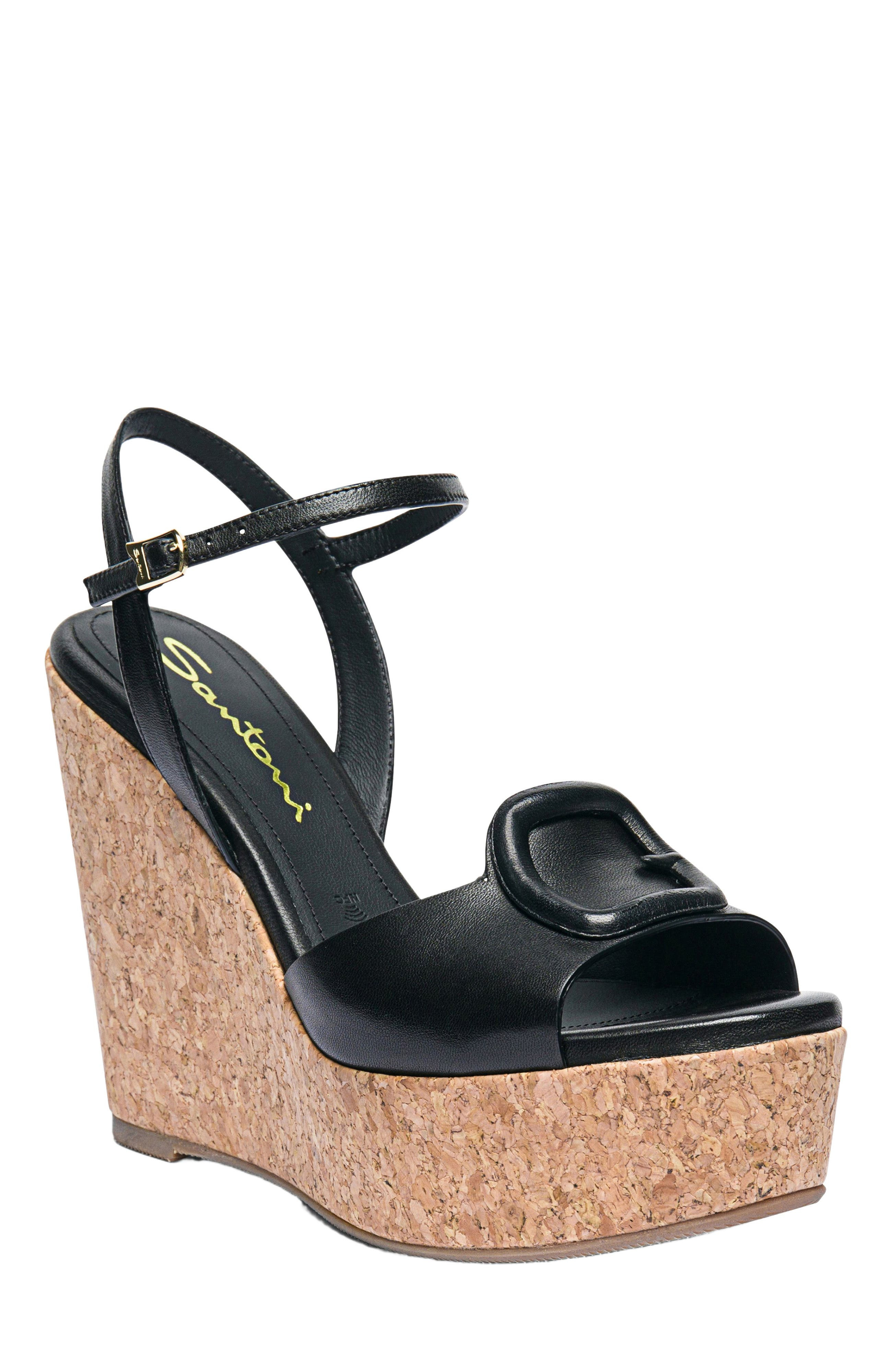 Santoni Women's leather wedge in Black at Nordstrom - 3