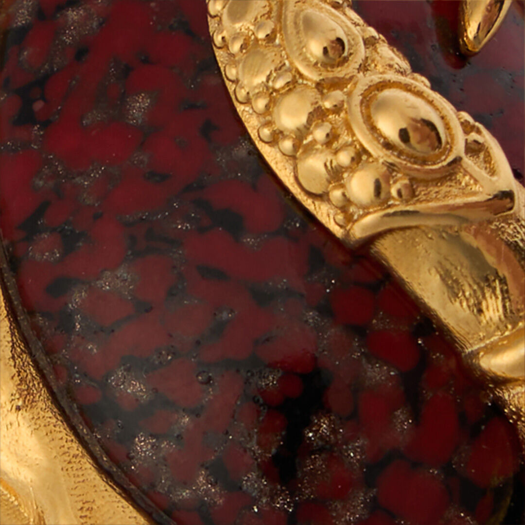 Golden Cocktail Ring With Ruby Stone - 4