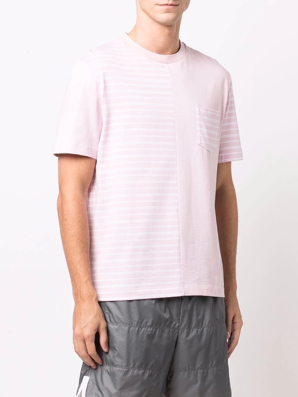 striped panel T-shirt - 3