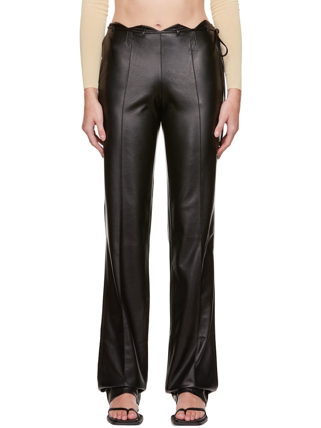 Black Lavalle Faux-Leather Pants - 1