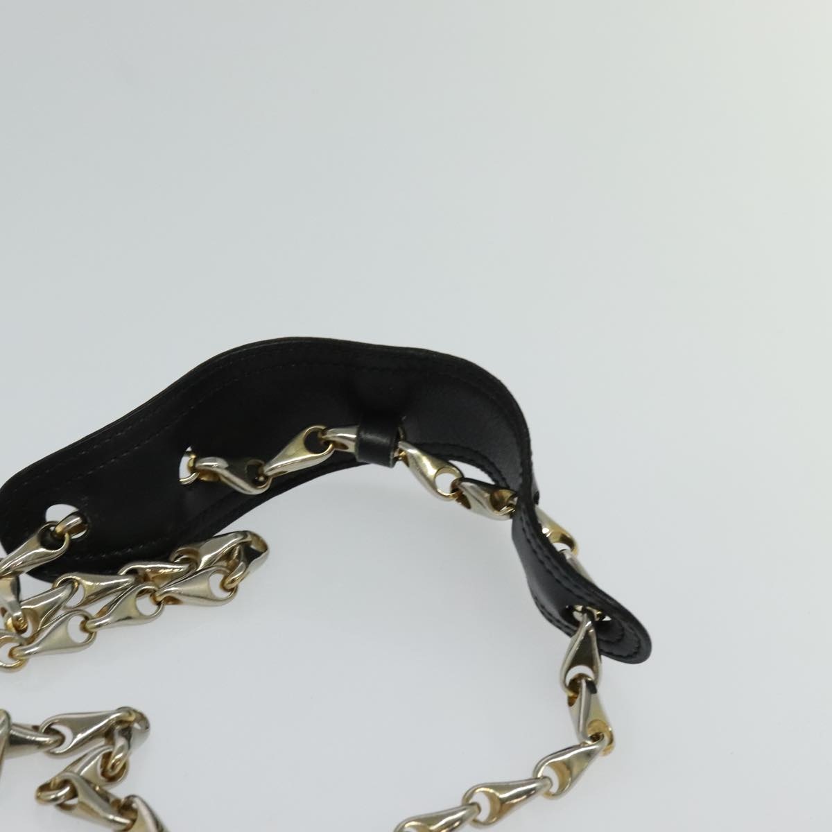 CELINE Chain Shoulder Bag Leather Black Gold - 14