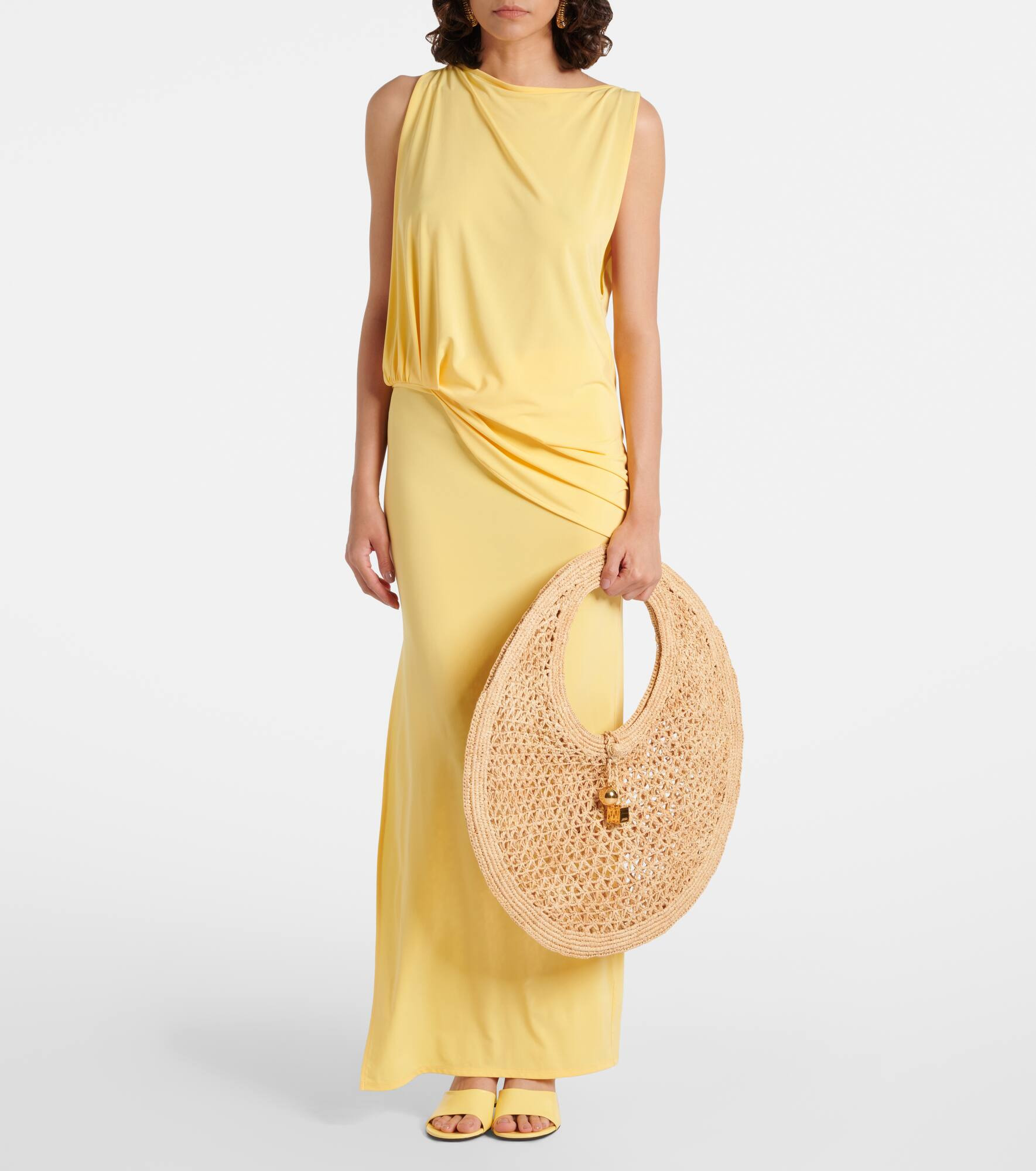 Spiaggia raffia tote bag - 5
