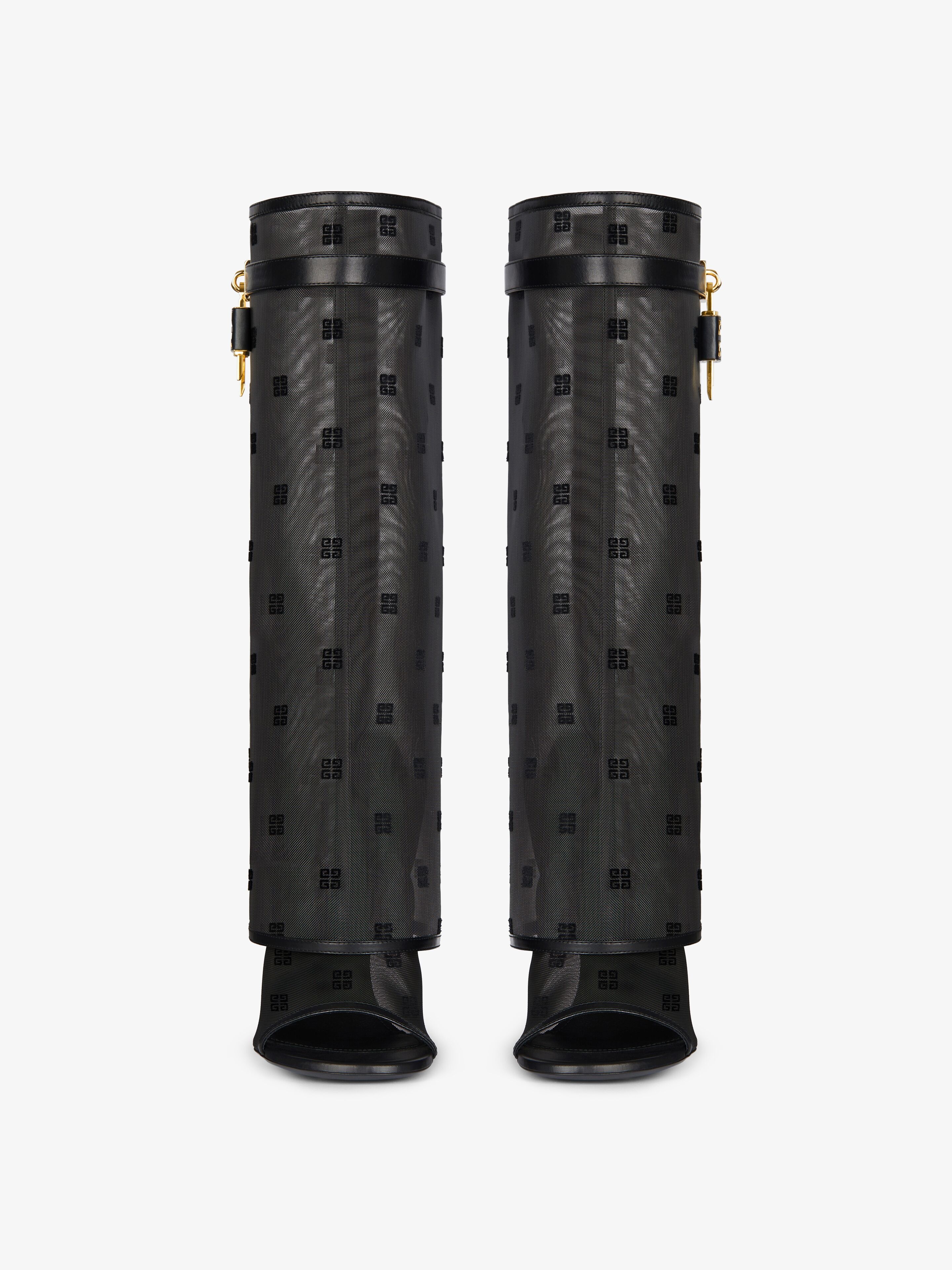 SHARK LOCK STILETTO SANDAL BOOTS IN 4G MESH - 2