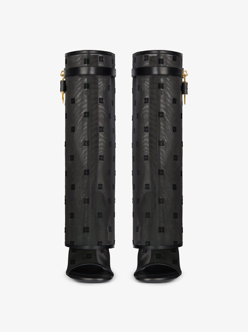 SHARK LOCK STILETTO SANDAL BOOTS IN 4G MESH 2
