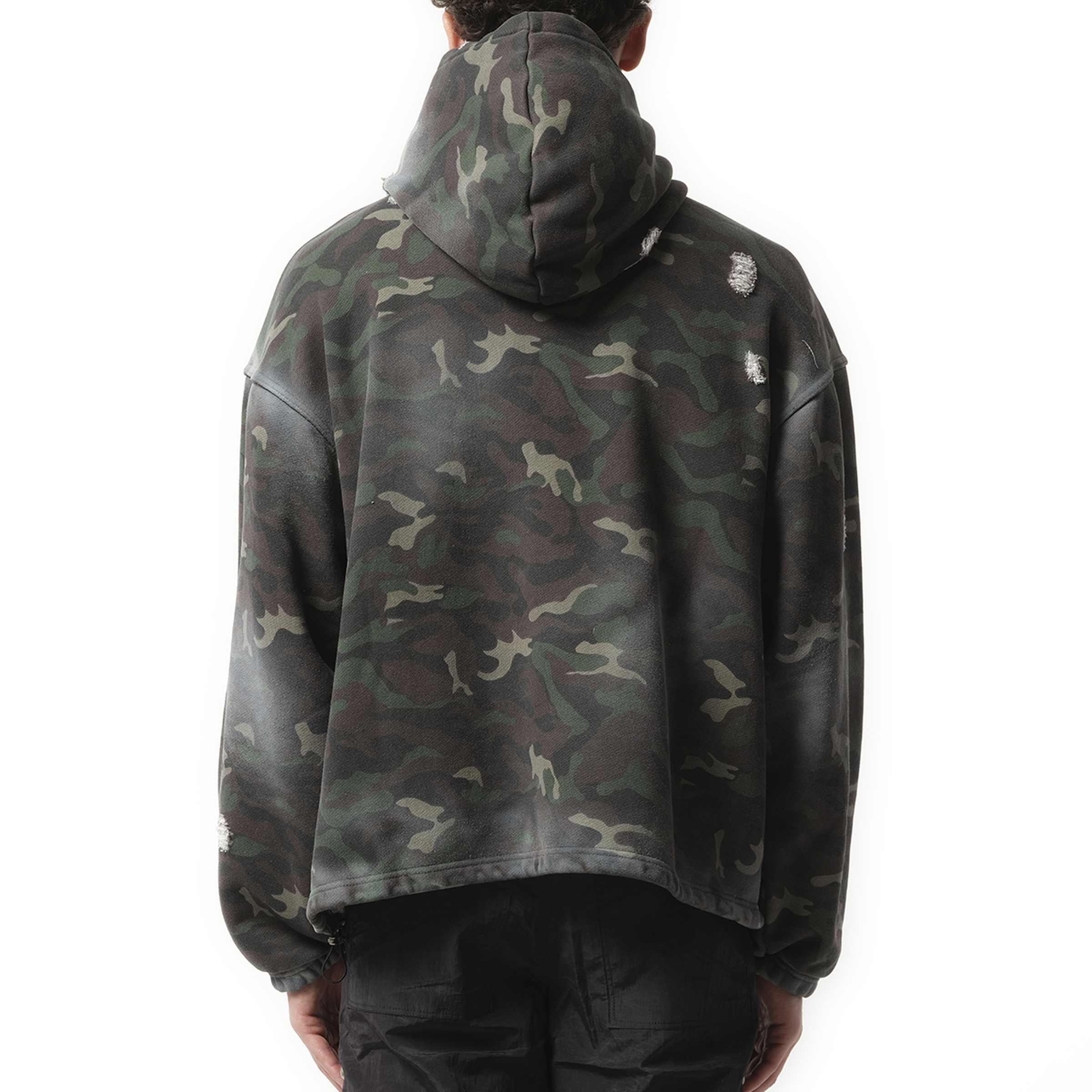 Sprayed Camoflage Rock Hoodie in Camo - 6