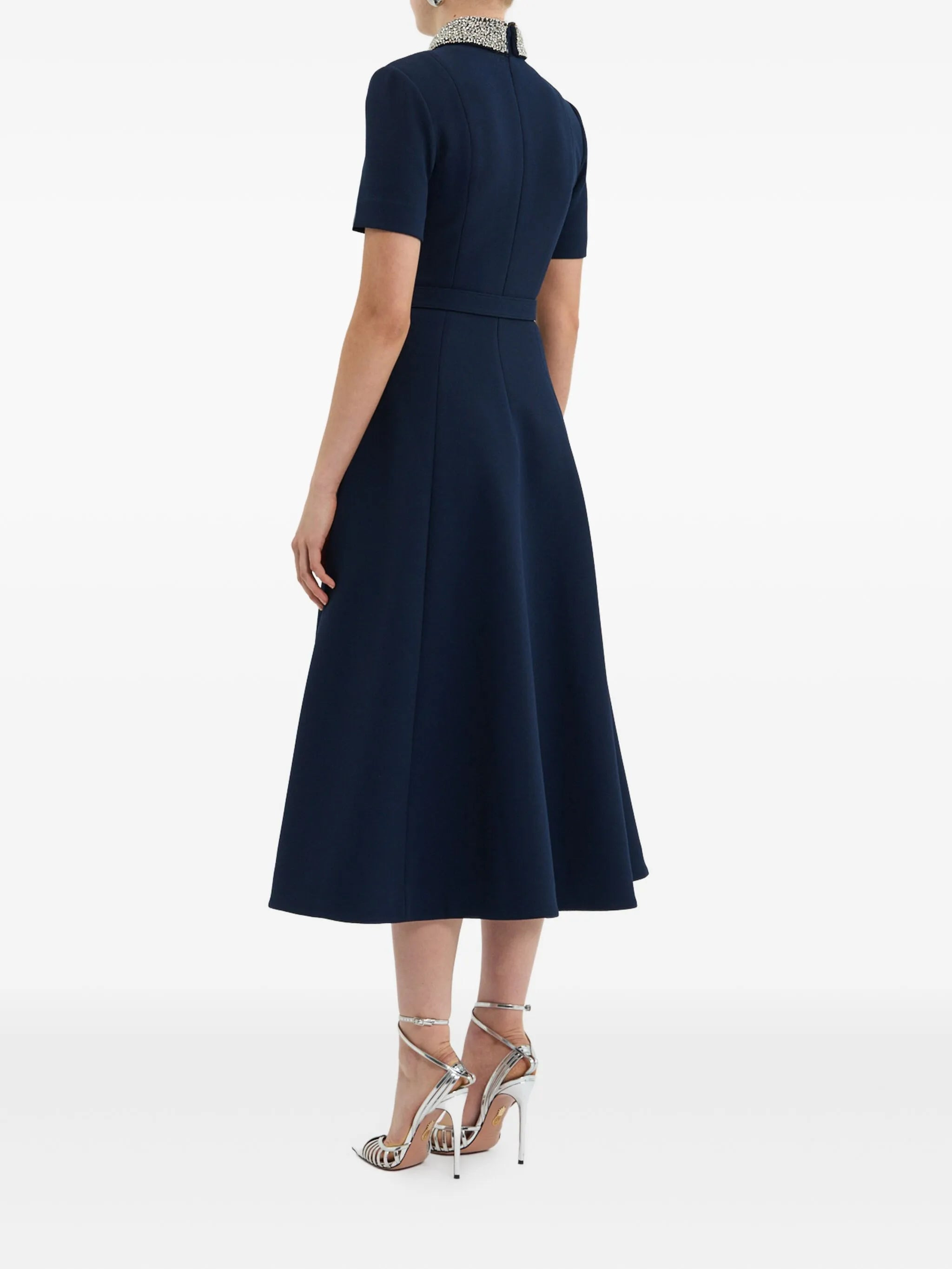 Rebecca Vallance Embellished-collar Belted Dress - 5