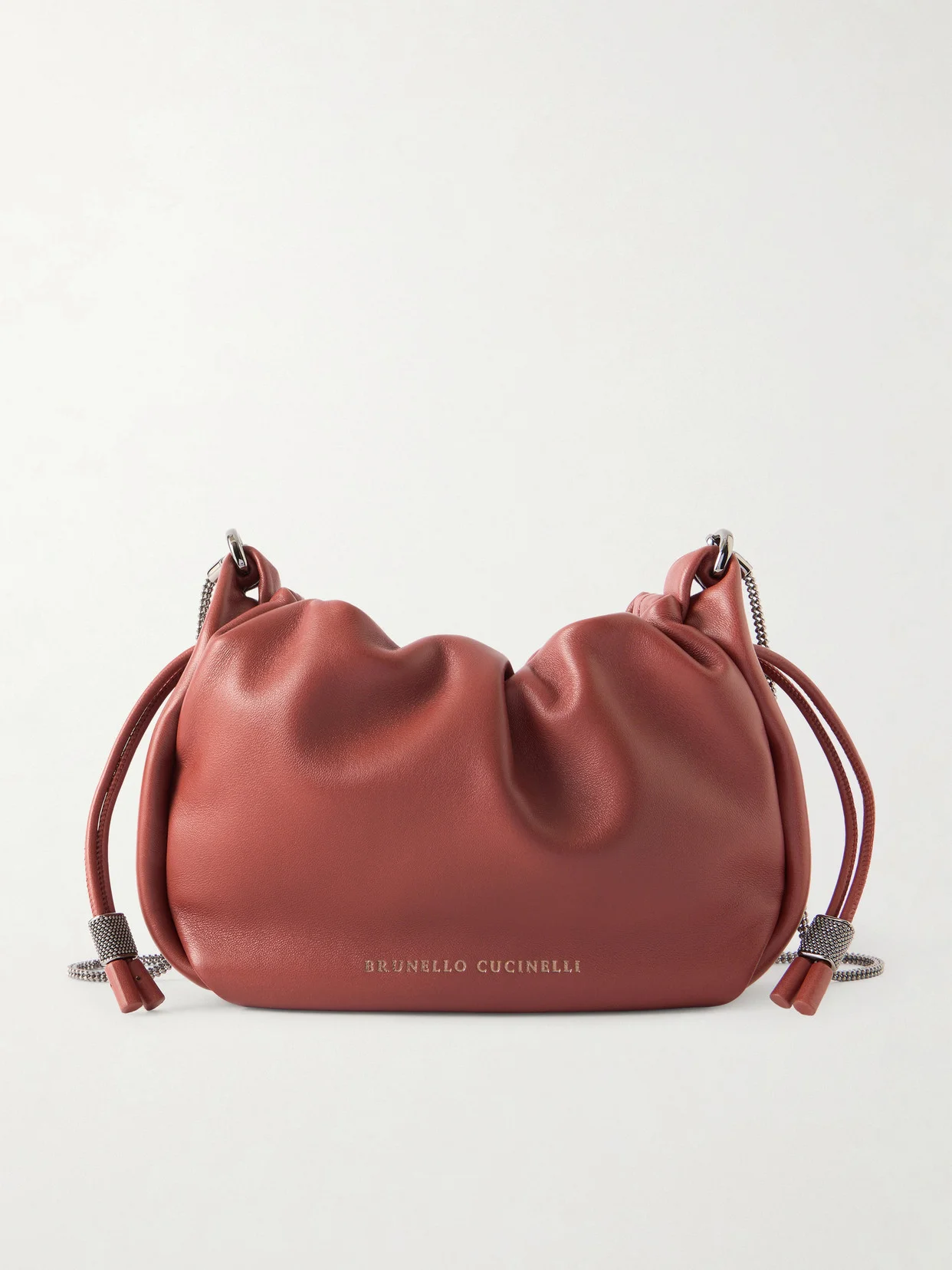 Mellow Mini Bead-embellished Leather Bucket Bag - 1