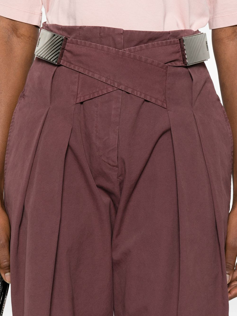 buckle-detail pleated trousers 5