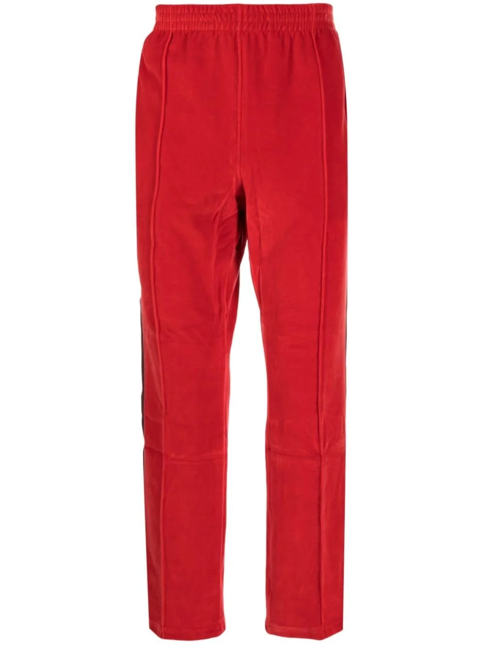 logo-embroidered velour track pants - 1