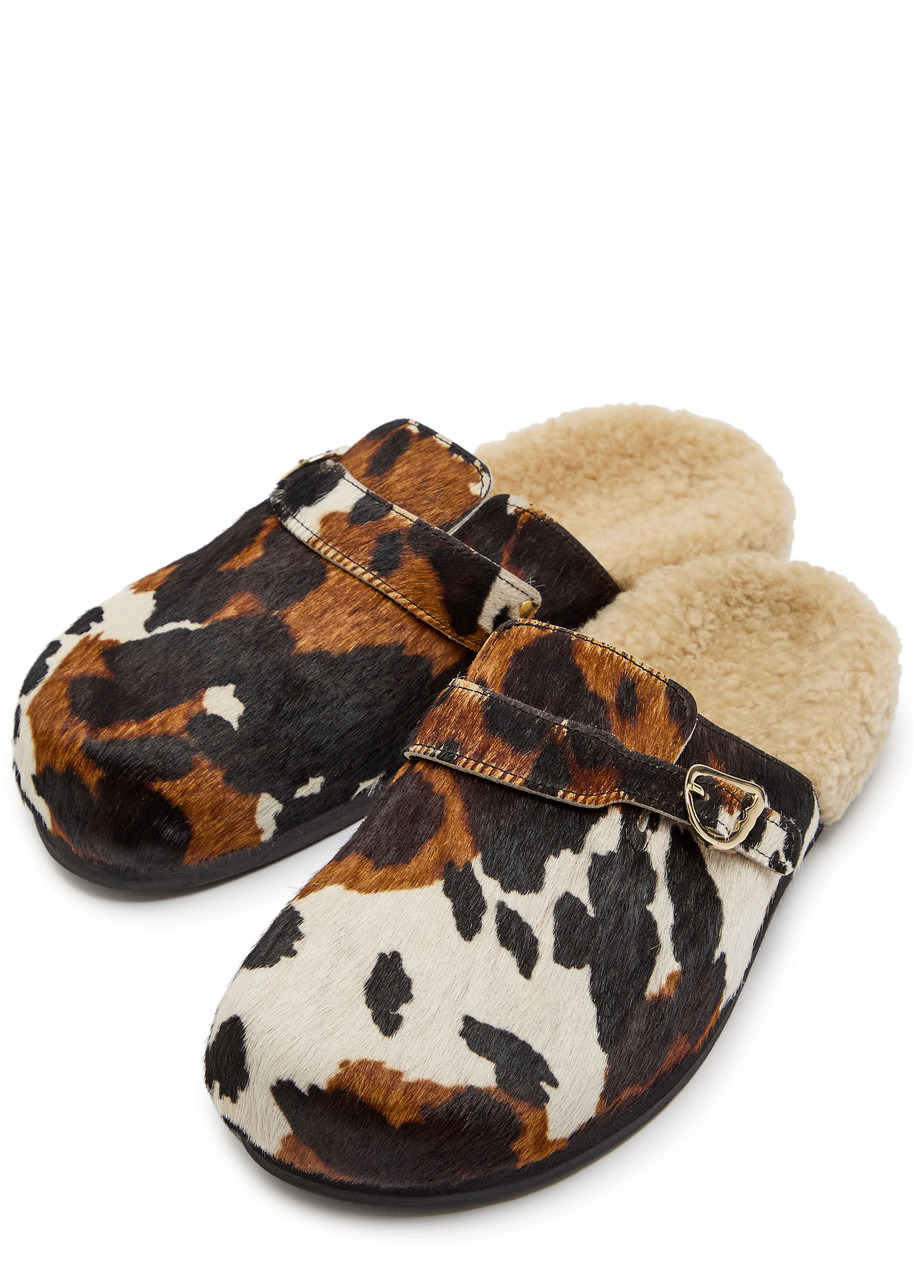 Ancient Greek Sandals Vasilitsa Cow-print Pony-hair Mules - 3