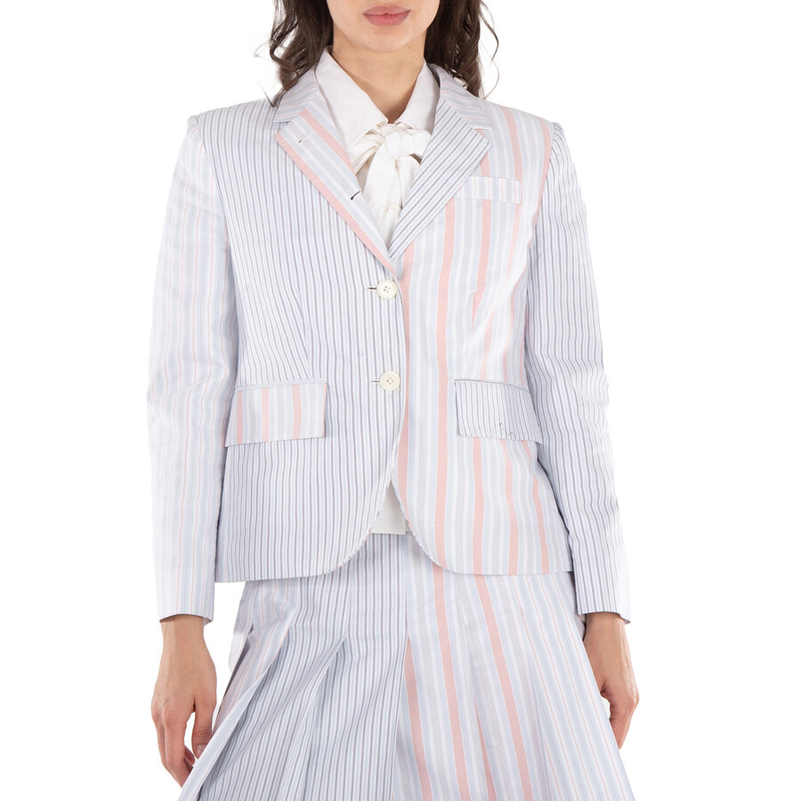 Thom Browne Ladies Patchwork Striped Cropped Blazer - 3