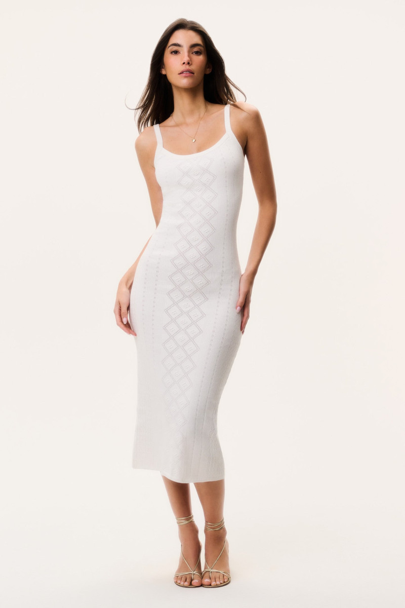 LoveShackFancy Opalina Cotton Pointelle Midi Dress outlook