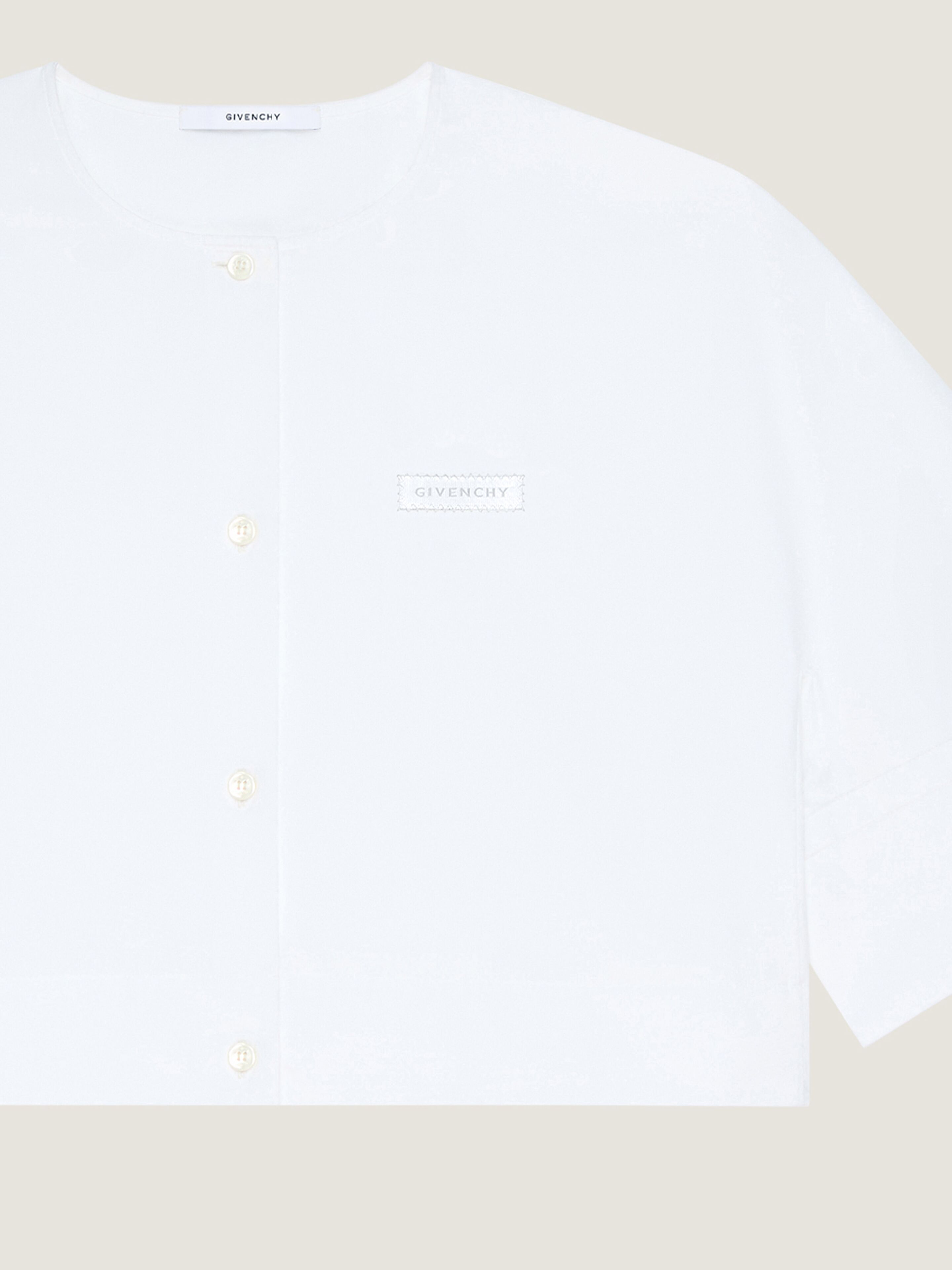 CROPPED SHIRT IN POPLIN WITH GIVENCHY PATCH - 5