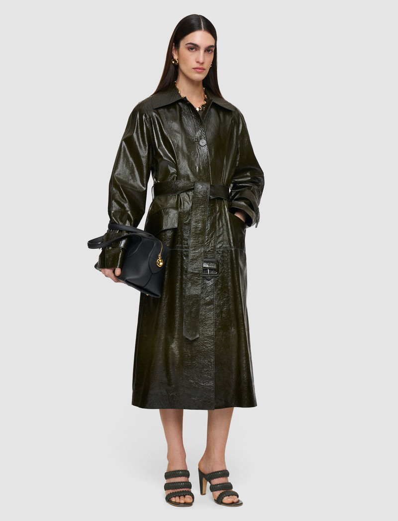 JOSEPH Zahia Textured Patent Leather Coat outlook