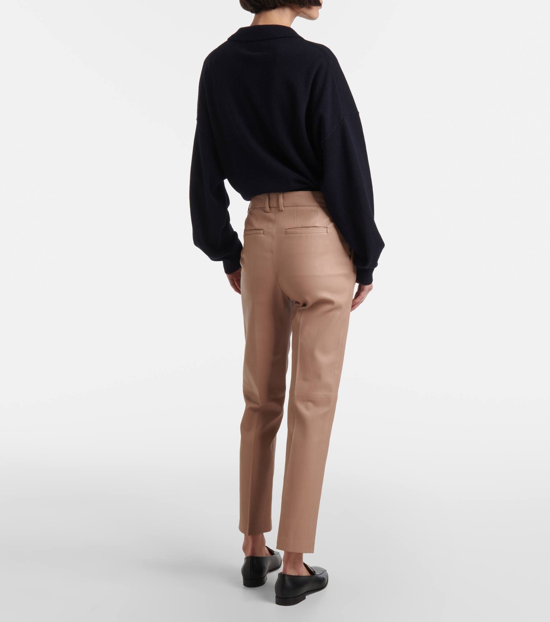 Coleman leather straight pants - 3