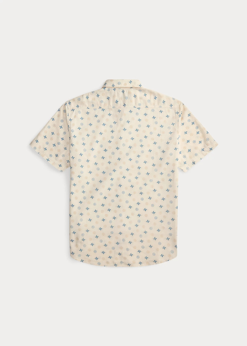 RRL by Ralph Lauren Nautical-Print Linen-Cotton Workshirt outlook