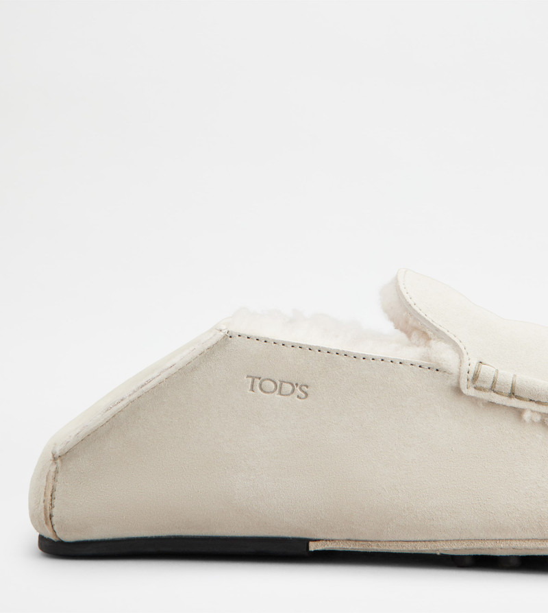 SLIPPER LOAFERS IN SUEDE - OFF WHITE 5