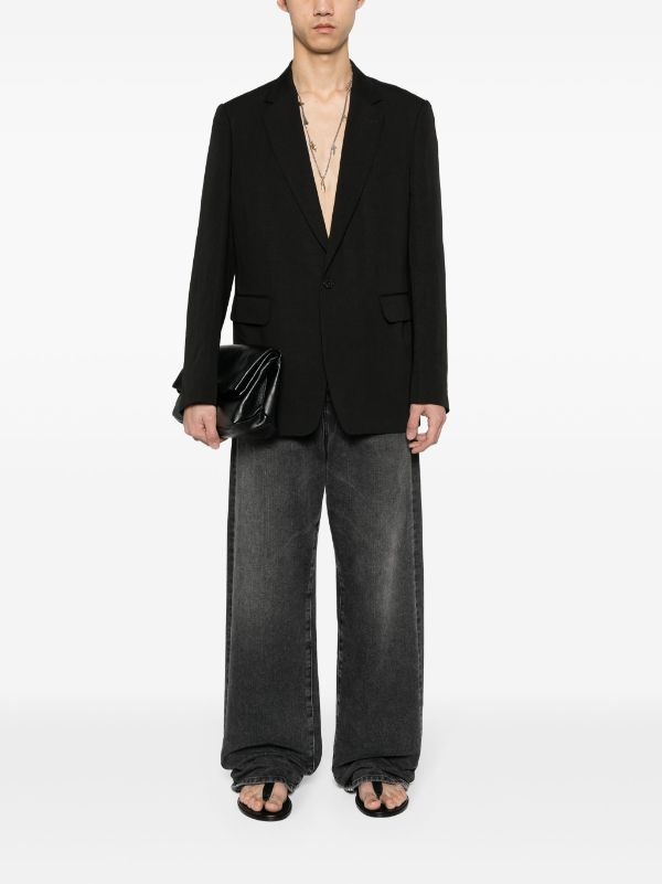 DRIES VAN NOTEN Men Linen Blend Blazer - 4