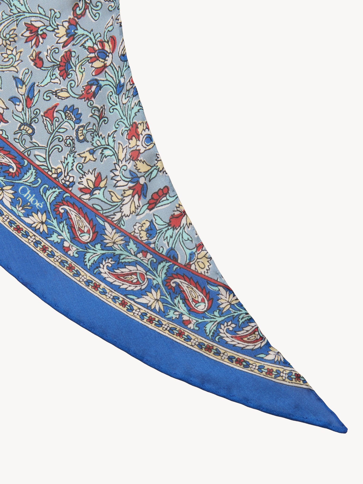 THE CHLOÉ PAISLEY BANDEAU SCARF IN SILK CHARMEUSE - 3
