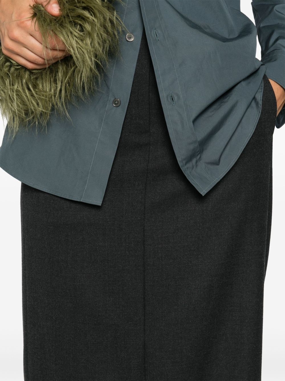 concealed-fastening midi skirt - 5
