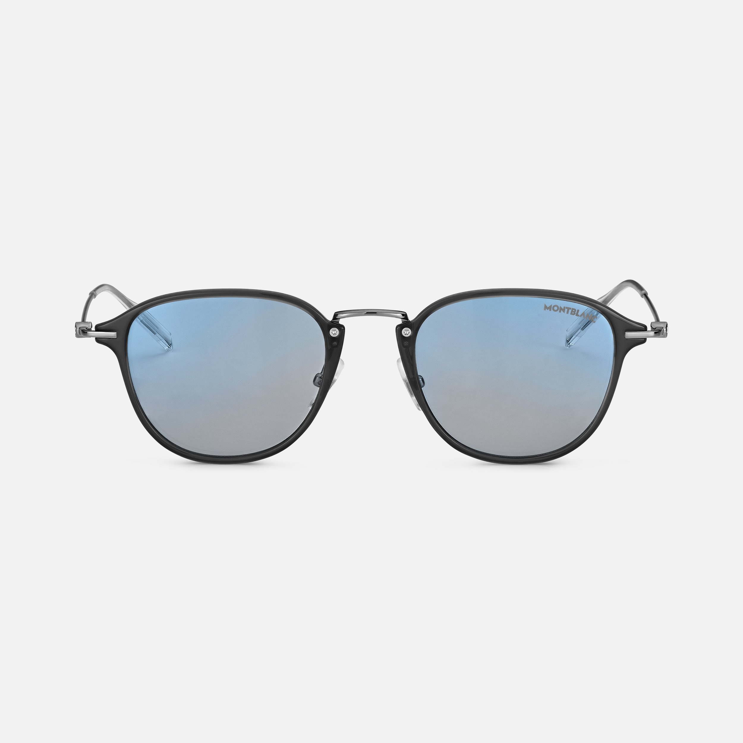 Blue Light Protection Round Sunglasses with Gray-Colored Injected Frame - 1