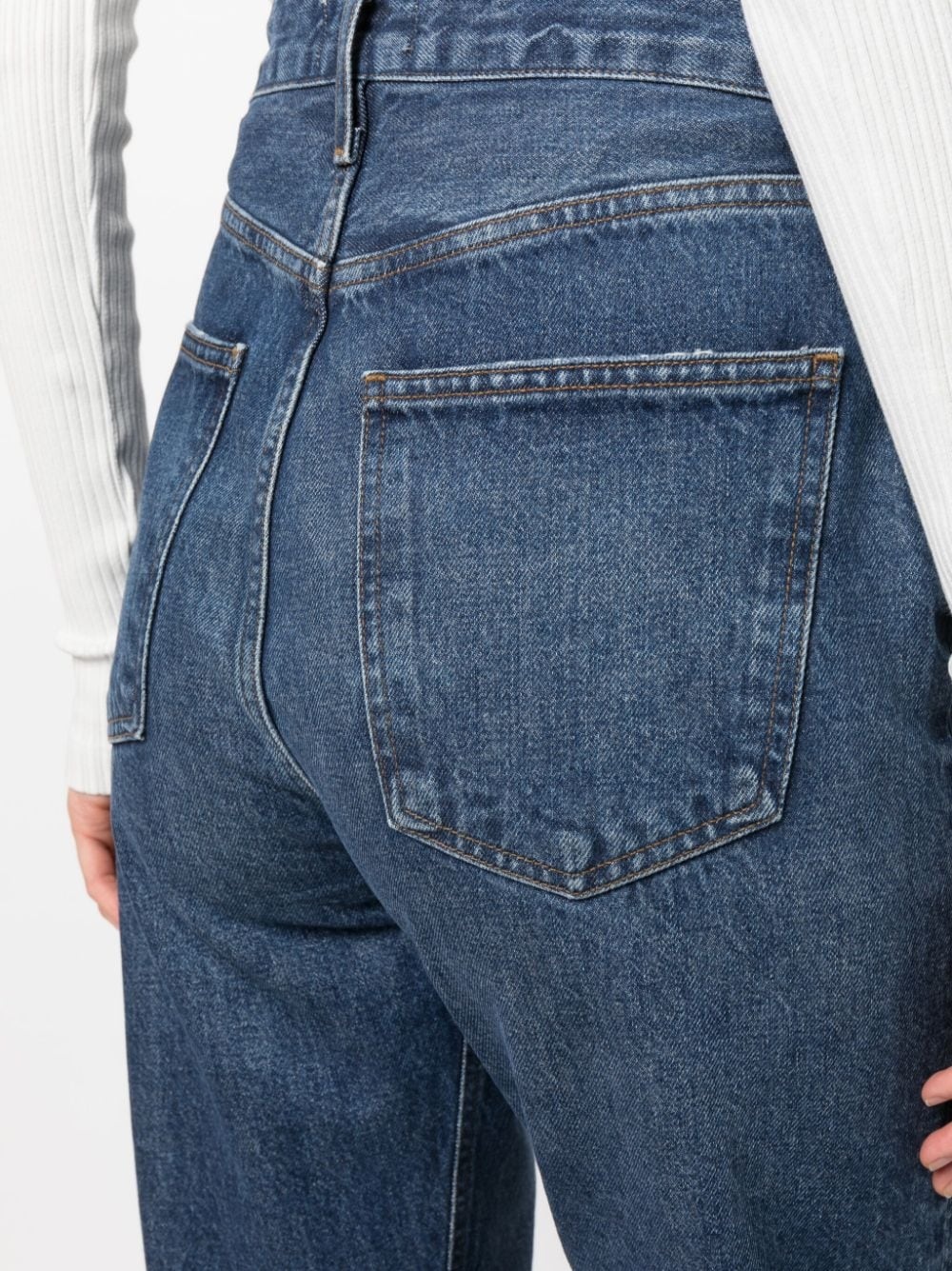 distressed-finish straight-leg jeans - 5