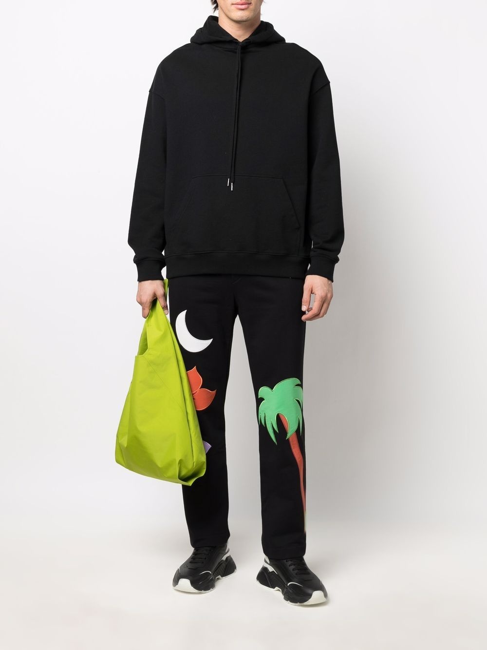 embroidered straight track pants - 2