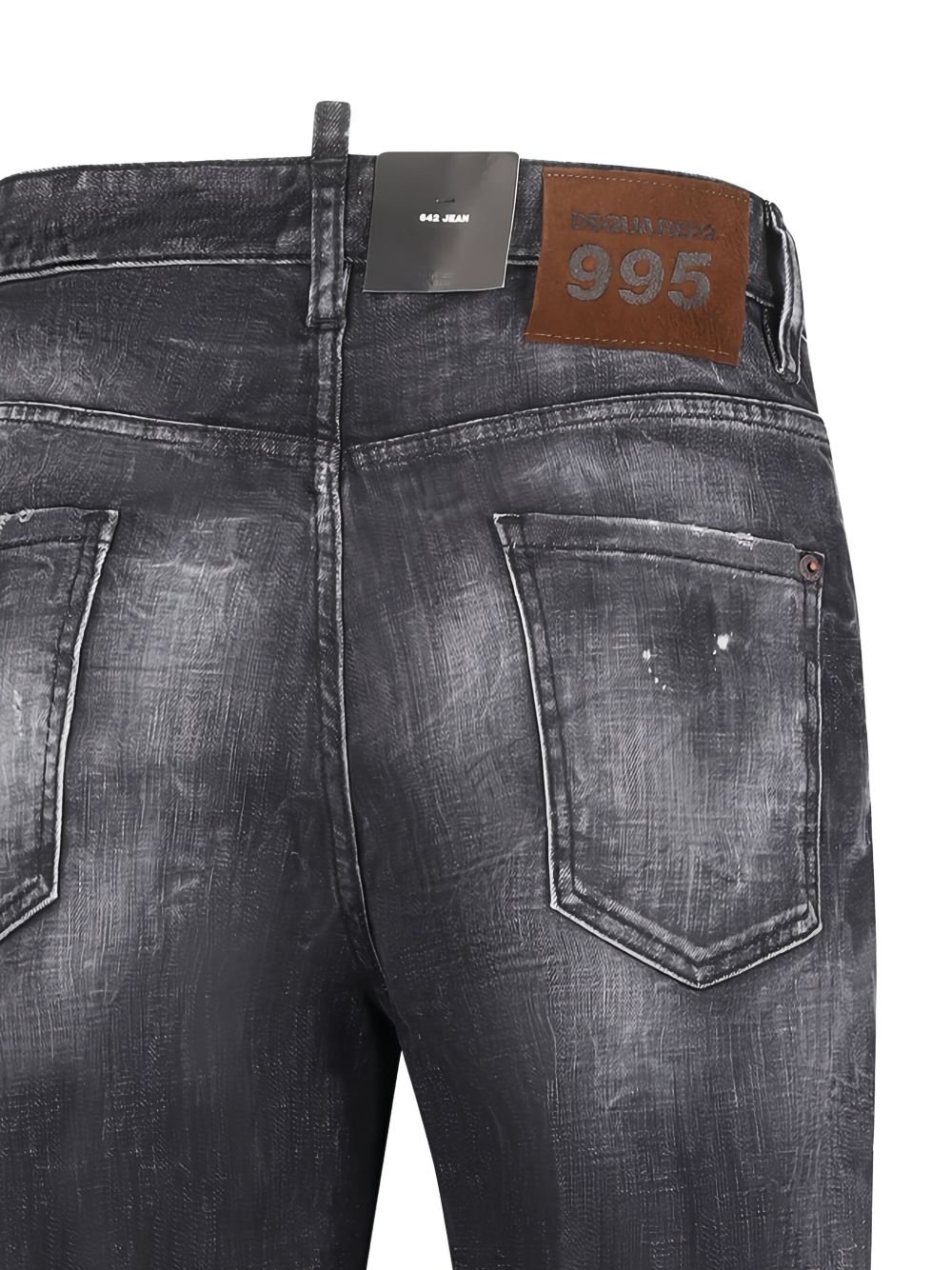 distressed straight-leg jeans - 3