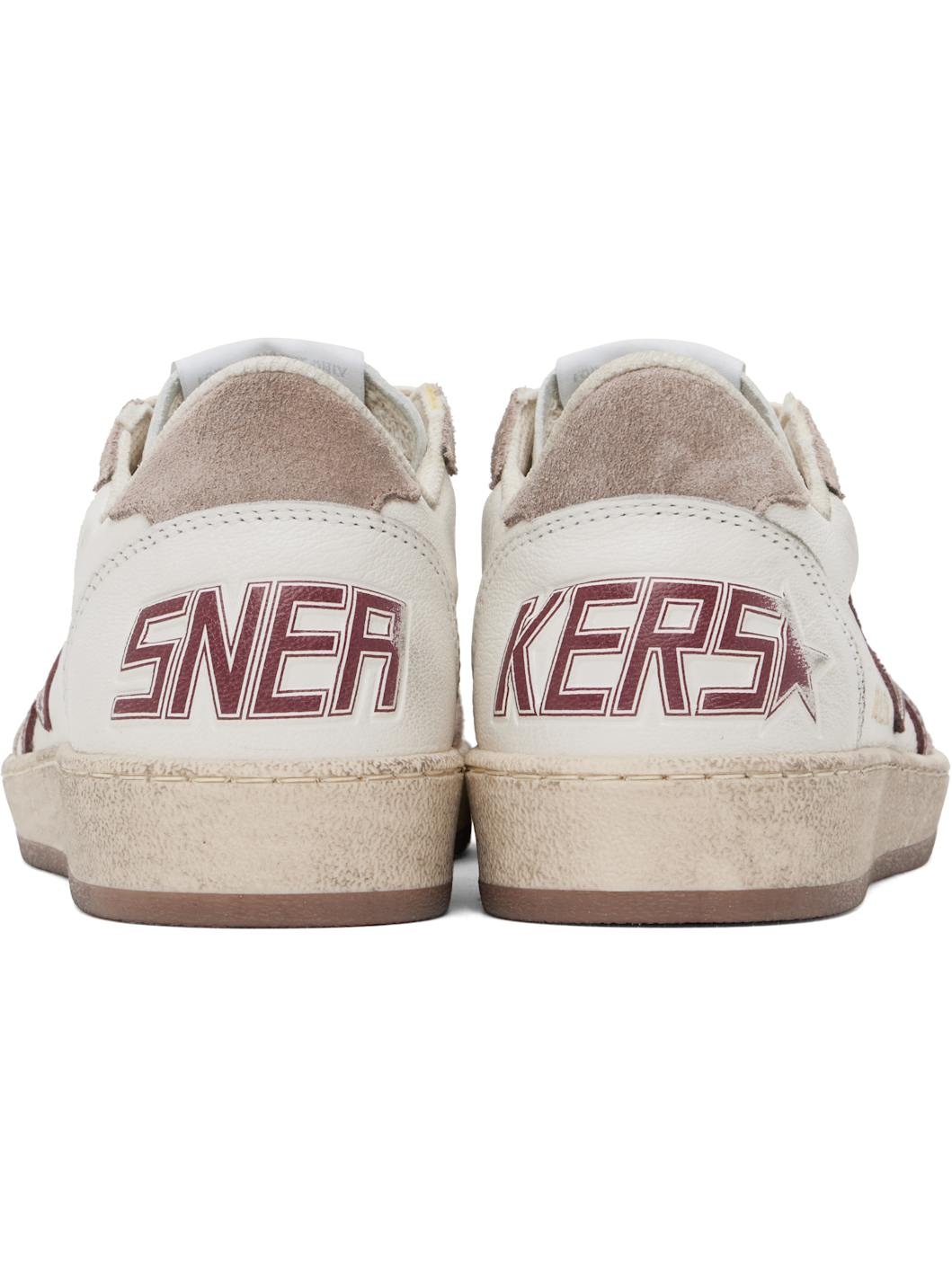 White & Pink Ball Star Sneakers - 2