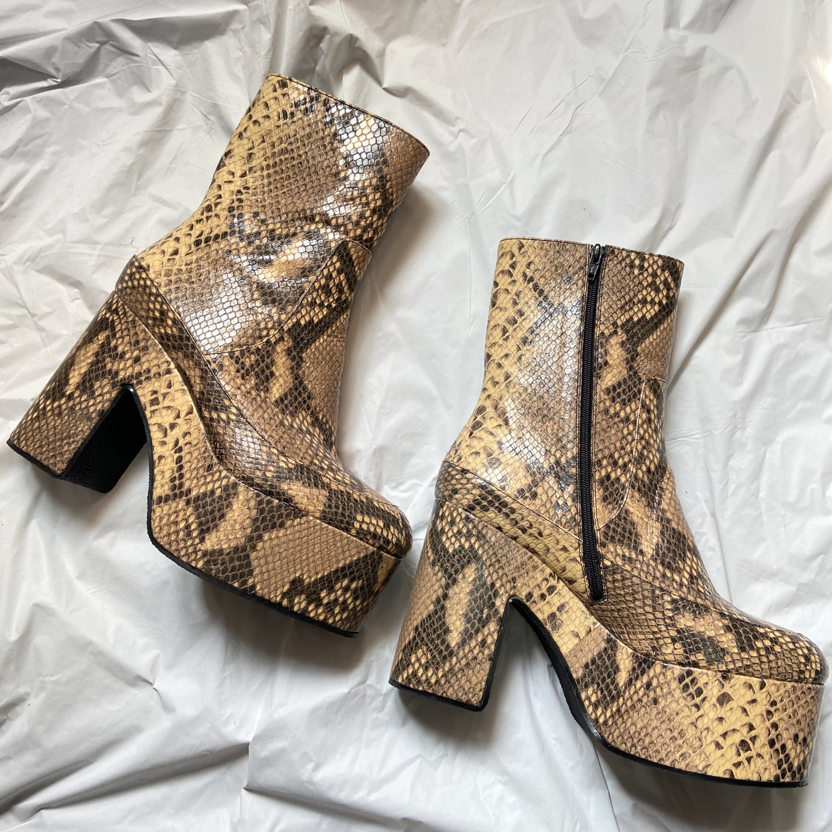 zOthers - Dries Van Noten python texture calfskin platform boots 39 - 5