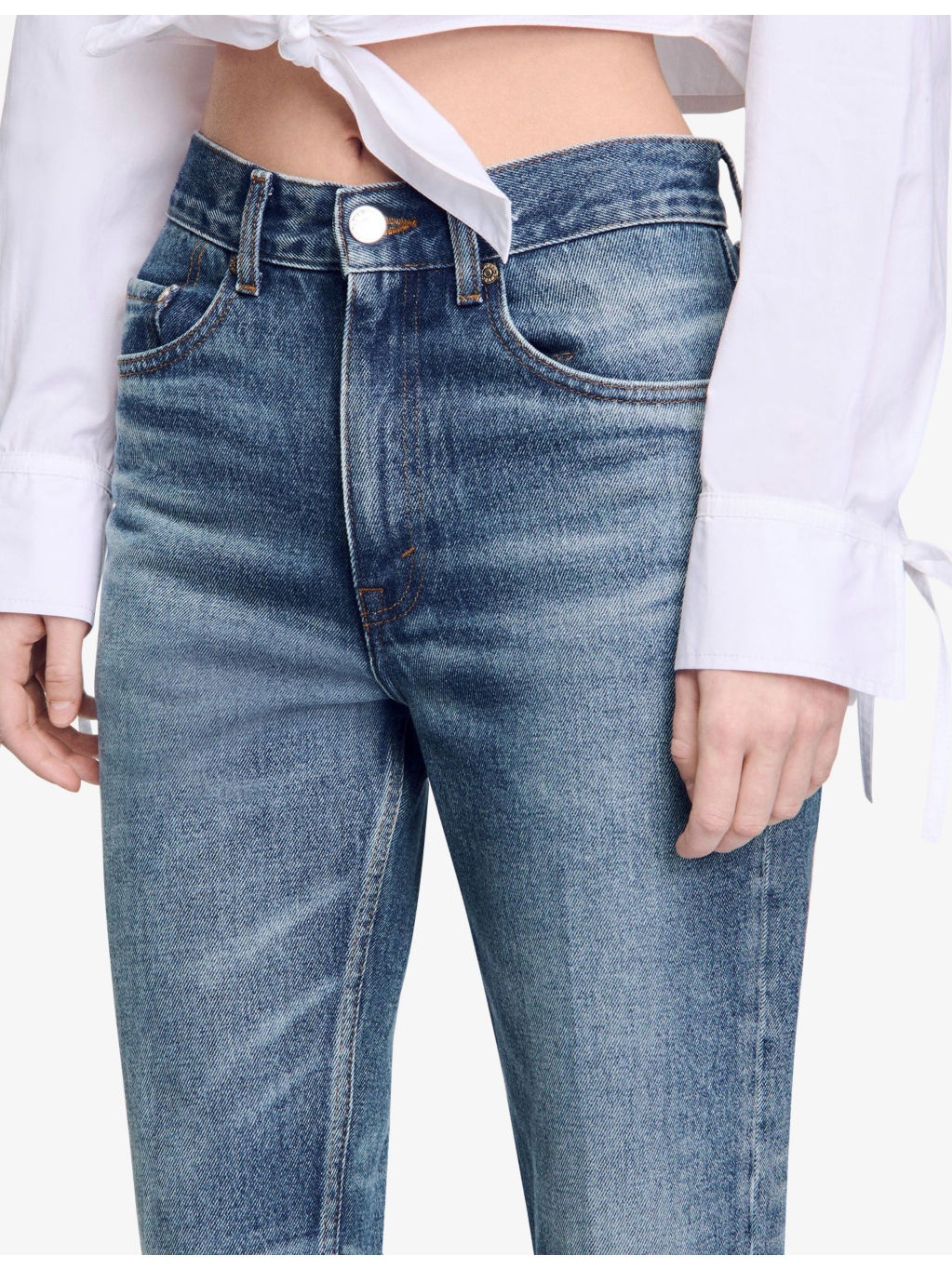 Faded Straight-Leg Denim Jeans - 5