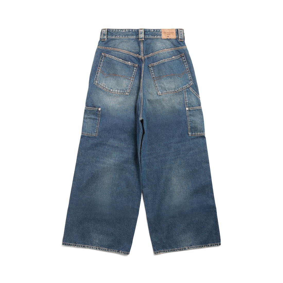 Men's Ripped Off Baggy Pants in Dark Blue - 2