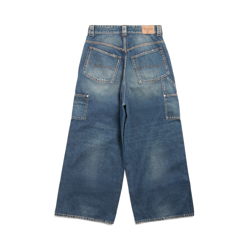 BALENCIAGA Men's Ripped Off Baggy Pants in Dark Blue outlook